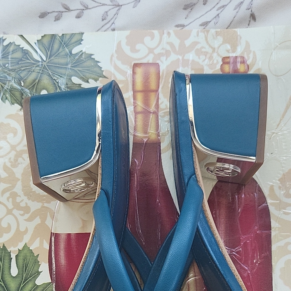 Michael Kors Strappy Teal Sandals - Picture 5 of 6